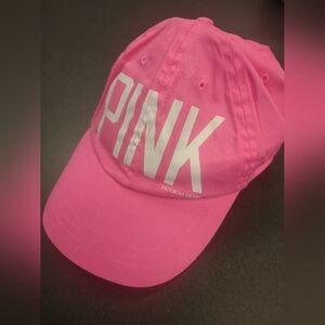 PINK Victoria's Secret Pink Baseball Cap with White Logo